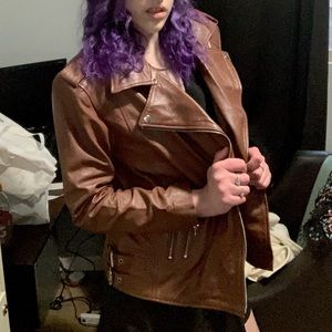 Vintage YKK Brown Leather Jacket